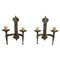 Vintage French Wrought Iron Castle Sconces, 20th Century, Set of 2 1