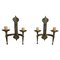 Vintage French Wrought Iron Castle Sconces, 20th Century, Set of 2, Image 1