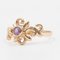 Vintage 14k Yellow Gold Ring with Synthetic Pink Sapphire, 1970s, Image 4