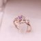 Vintage 14k Yellow Gold Ring with Synthetic Pink Sapphire, 1970s, Image 3