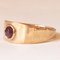 Vintage 8k Yellow Gold Garnet Band Ring, 80s, Image 3