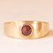 Vintage 8k Yellow Gold Garnet Band Ring, 80s, Image 1