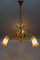 French Rococo Style Bronze and Noverdy Glass Three-Light Chandelier, 1920 18