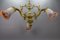 French Rococo Style Bronze and Noverdy Glass Three-Light Chandelier, 1920 11