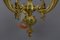 French Rococo Style Bronze and Noverdy Glass Three-Light Chandelier, 1920, Image 9