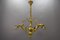French Rococo Style Bronze and Noverdy Glass Three-Light Chandelier, 1920 12