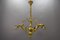 French Rococo Style Bronze and Noverdy Glass Three-Light Chandelier, 1920, Image 12