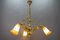 French Rococo Style Bronze and Noverdy Glass Three-Light Chandelier, 1920 17