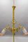 French Rococo Style Bronze and Noverdy Glass Three-Light Chandelier, 1920 20