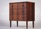 Danish Rosewood 3 Drawer Chest with Cup Handles & Tapering Round Leg, 1960s 1