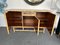 Italian Bamboo Wood and Cow Leather Buffet Dry Bar, 1970s 4