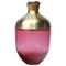 Sculpted Blown Glass and Brass Vase from Pia Wüstenberg 1