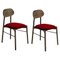 Bokken Upholstered Chairs, Caneletto, Red by Colé Italia, Set of 2 1