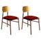 Bokken Upholstered Chairs, Canaletto & Gold, Rosso by Colé Italia, Set of 2 1