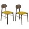 Set of 2, Bokken Upholstered Chairs Caneletto Yellow by Colé Italia, Set of 2 1