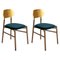 Bokken Upholstered Chairs Canaletto Gold & Blue by Colé Italia, Set of 2 1