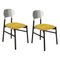 Bokken Upholstered Chairs in Black & Silver, Giallo by Colé Italia, Set of 2, Image 1