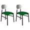 Bokken Upholstered Chairs in Black & Silver Menta by Colé Italia, Set of 2 1