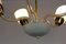 Lámpara colgante Mid-Century de acero y vidrio, años 60, Imagen 2