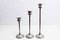 Candleholders in Silver Metal, 1950, Set of 3 1
