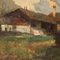 Pintura de paisaje de montaña, años 30, óleo y masonita, enmarcado, Imagen 5