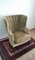 Edwardian Green Velvet Half Shell Wing Back Armchair, 1890s 5