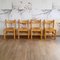 Brutalist Wood & Rush Dining Chairs, 1970s, Set of 4 1