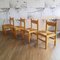 Brutalist Wood & Rush Dining Chairs, 1970s, Set of 4 3