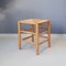 Blonde Wood and Rush Stools, 1970s, Set of 2 3