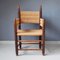 Wood and Rush Armchair, 1960s, Image 1