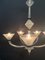 Sandblasted Black Transparent 5-Arm Murano Glass Chandelier from Venini 2