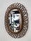 Italian Oval Wall Mirror in Bamboo, 1950s 4