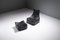 Poltrona The Rock con pouf in pelle nera di Gerard Van Den Berg - Montis, set di 2, Immagine 7