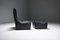 The Rock Lounge Chair & Pouf in Black Leather by Gerard Van Den Berg - Montis, Set of 2 10