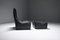 The Rock Lounge Chair & Pouf in Black Leather by Gerard Van Den Berg - Montis, Set of 2, Image 10