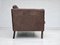 Sofá de tres plazas danés de cuero marrón, años 70, Imagen 3