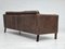 Dänisches 3-Sitzer Sofa aus Braunem Leder, 1970er 5
