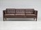 Danish 3-Seater Sofa in Brown Leather, 1970s 1