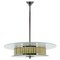 Italian Chrome & Glass Ceiling Light, 1940s 1