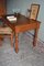 Antique Oak Writing Table with Chair, 1850, Set of 2 7
