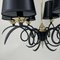 Lámpara de araña de hierro fundido negro y latón de Jean Royere, Francia, años 50, Imagen 6
