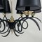Lámpara de araña de hierro fundido negro y latón de Jean Royere, Francia, años 50, Imagen 14