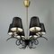 Black Cast Iron and Brass Chandelier from Jean Royere, France, 1950s 4