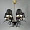 Black Cast Iron and Brass Chandelier from Jean Royere, France, 1950s, Image 4