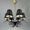 Lampadario in ghisa nera e ottone di Jean Royere, Francia, anni '50, Immagine 4