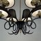 Black Cast Iron and Brass Chandelier from Jean Royere, France, 1950s 9