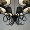Lampadario in ghisa nera e ottone di Jean Royere, Francia, anni '50, Immagine 9