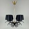 Black Cast Iron and Brass Chandelier from Jean Royere, France, 1950s 16