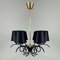 Black Cast Iron and Brass Chandelier from Jean Royere, France, 1950s, Image 16