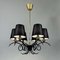 Black Cast Iron and Brass Chandelier from Jean Royere, France, 1950s 3